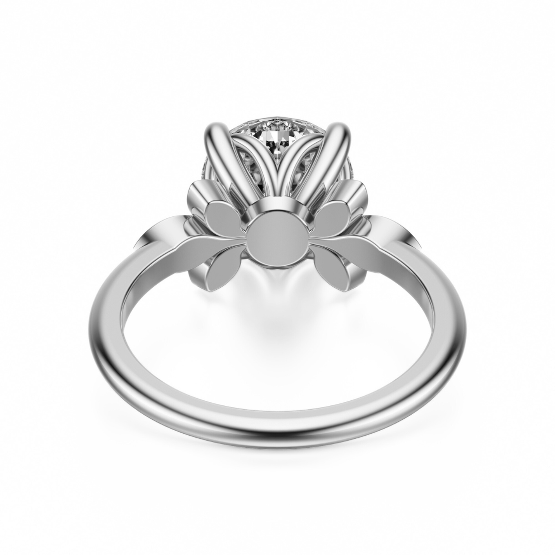 Round Cut 2.10 CT F VS2 Lab Grown Diamond Ring in Gold (IGI)