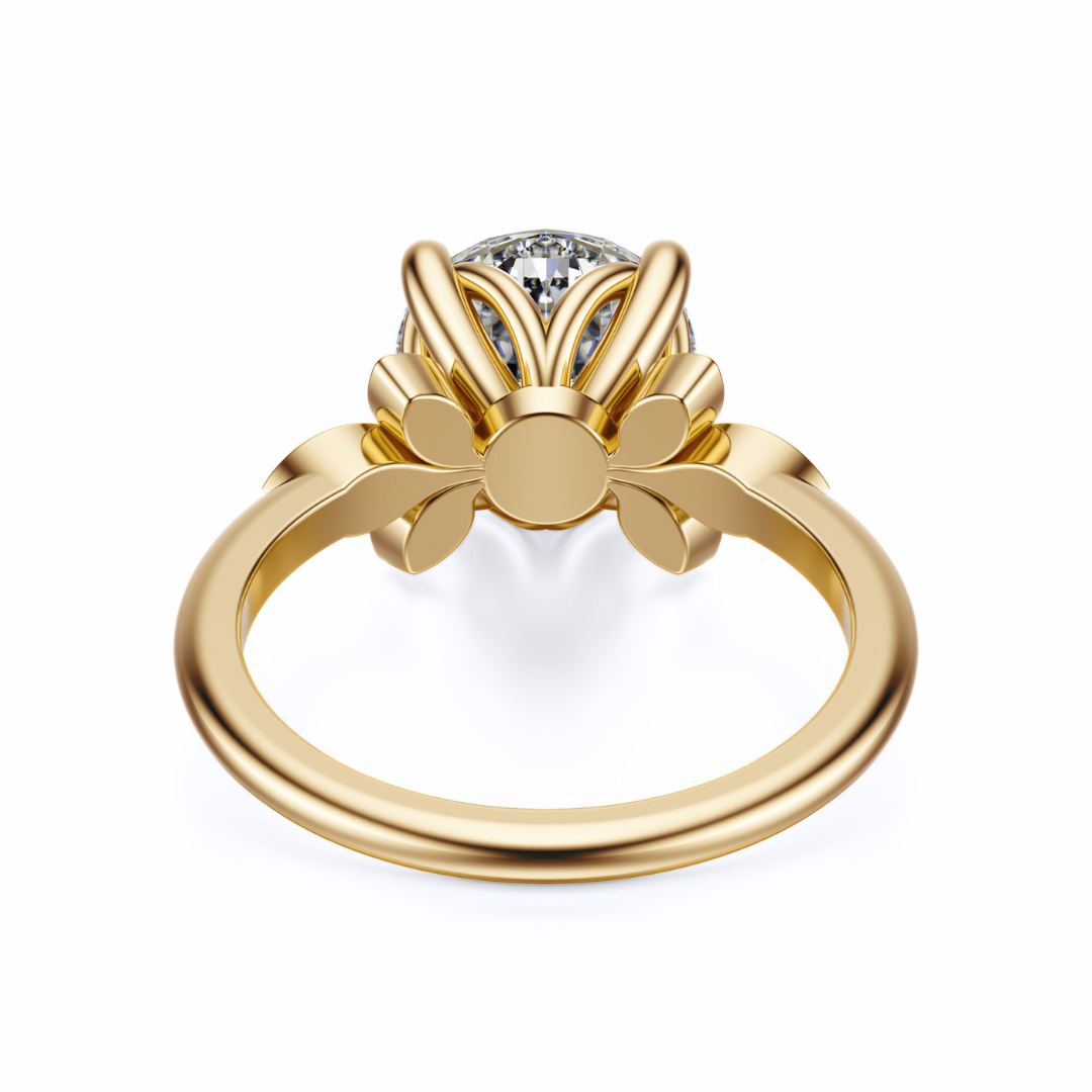 Round Cut 2.10 CT F VS2 Lab Grown Diamond Ring in Gold (IGI)