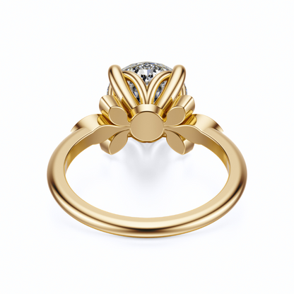 Round Cut 2.10 CT F VS2 Lab Grown Diamond Ring in Gold (IGI)