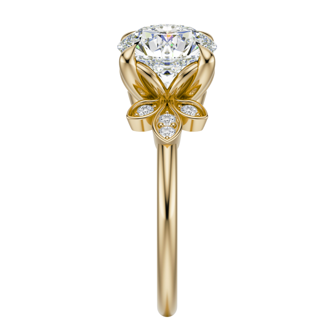 Round Cut 2.10 CT F VS2 Lab Grown Diamond Ring in Gold (IGI)