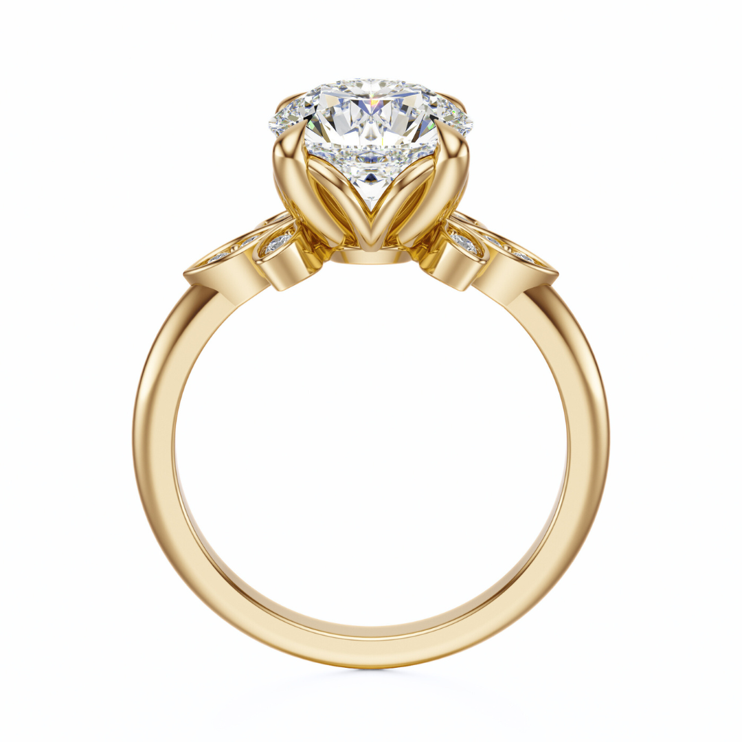Round Cut 2.10 CT F VS2 Lab Grown Diamond Ring in Gold (IGI)