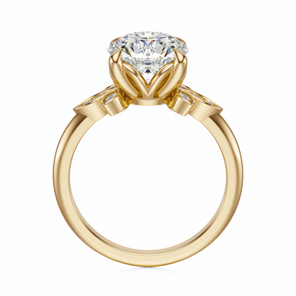 Round Cut 2.10 CT F VS2 Lab Grown Diamond Ring in Gold (IGI)