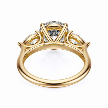 Round Cut 2.50 CT F VS2 Lab Grown Diamond Ring in Gold (IGI)