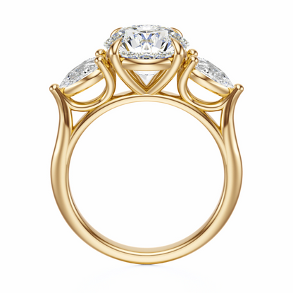Round Cut 2.50 CT F VS2 Lab Grown Diamond Ring in Gold (IGI)
