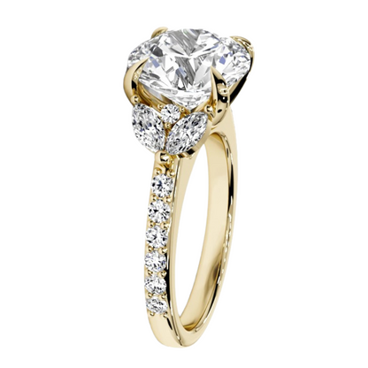 Round Cut 5.00 CT Lab Diamond Ring | 14K Gold | IGI Certified