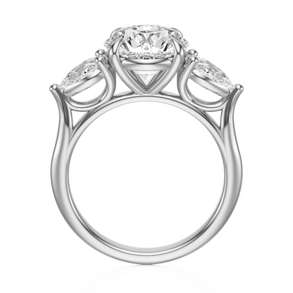 Round Cut 2.50 CT F VS2 Lab Grown Diamond Ring in Gold (IGI)