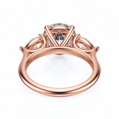 Round Cut 2.50 CT F VS2 Lab Grown Diamond Ring in Gold (IGI)