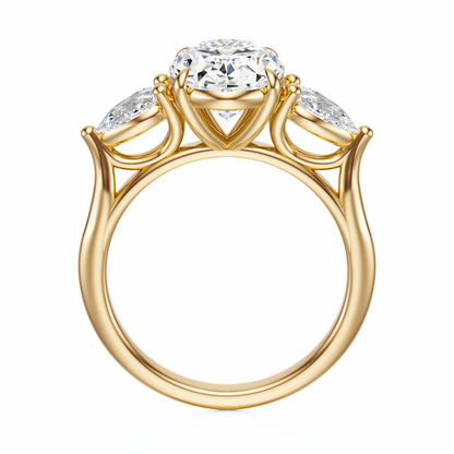 Oval Cut 2.50 CT F VS2 Lab Grown Diamond Ring in Gold (IGI)