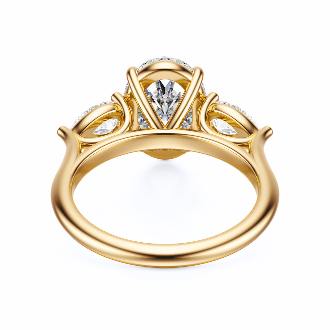 Oval Cut 2.50 CT F VS2 Lab Grown Diamond Ring in Gold (IGI)