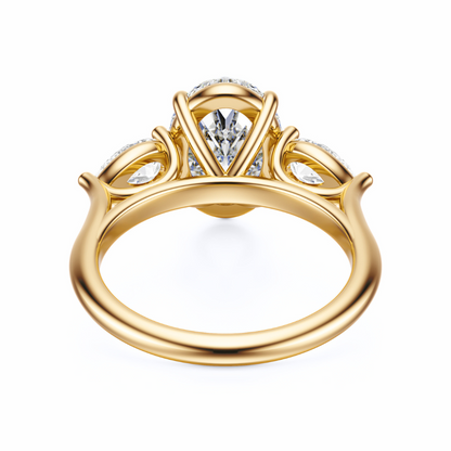 Oval Cut 2.50 CT F VS2 Lab Grown Diamond Ring in Gold (IGI)