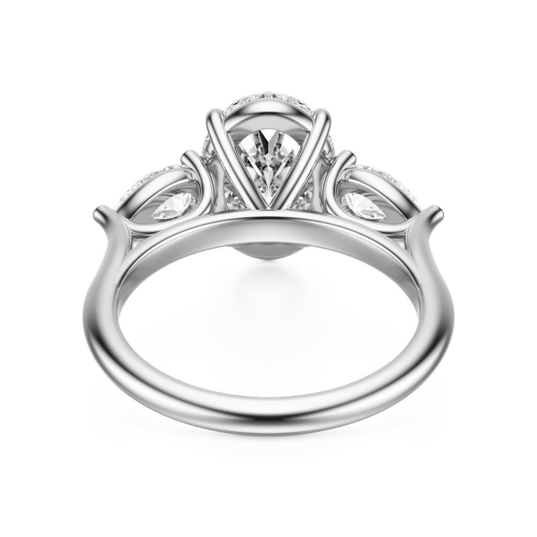 Oval Cut 2.50 CT F VS2 Lab Grown Diamond Ring in Gold (IGI)