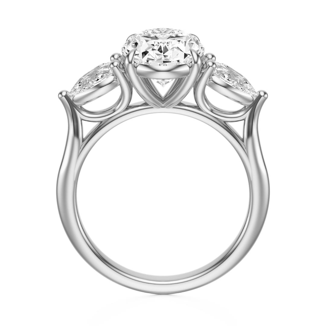 Oval Cut 2.50 CT F VS2 Lab Grown Diamond Ring in Gold (IGI)