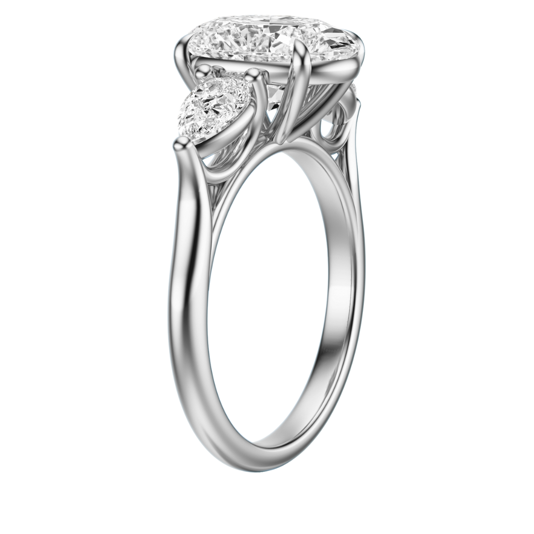 Oval Cut 2.50 CT F VS2 Lab Grown Diamond Ring in Gold (IGI)