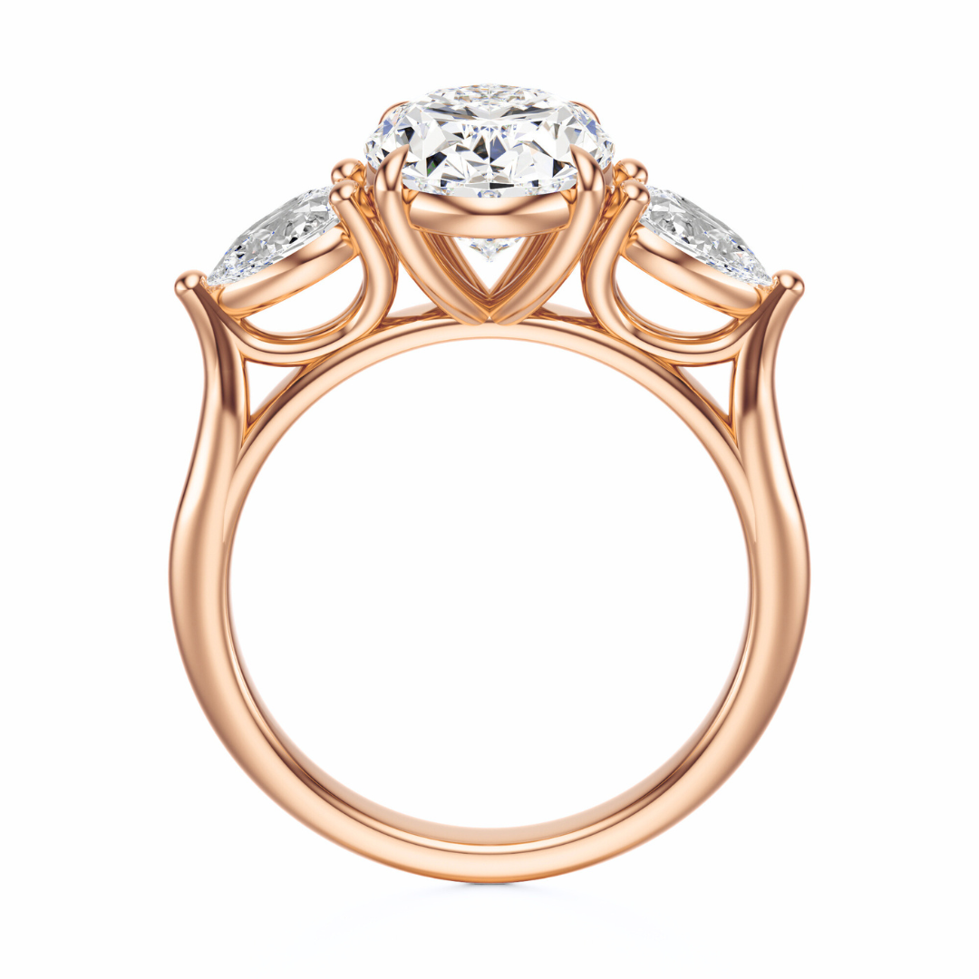 Oval Cut 2.50 CT F VS2 Lab Grown Diamond Ring in Gold (IGI)