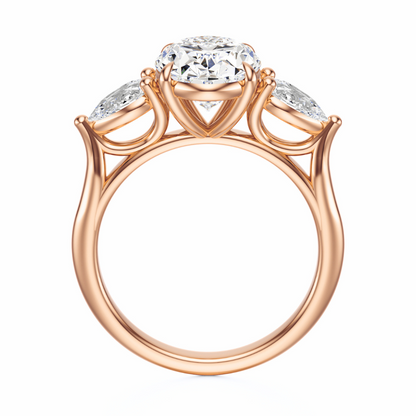 Oval Cut 2.50 CT F VS2 Lab Grown Diamond Ring in Gold (IGI)