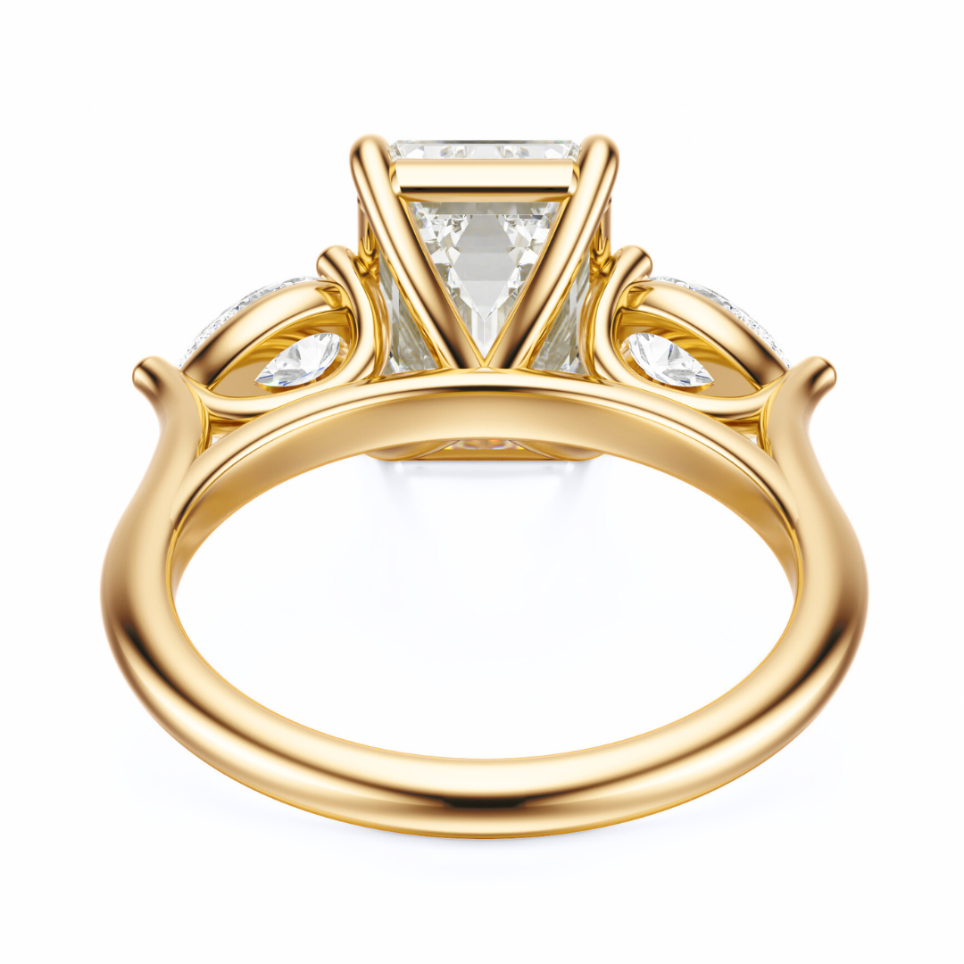 Emerald Cut 2.50 CT F VS2 Lab Grown Diamond Ring in Gold (IGI)