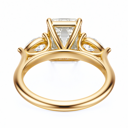 Emerald Cut 2.50 CT F VS2 Lab Grown Diamond Ring in Gold (IGI)
