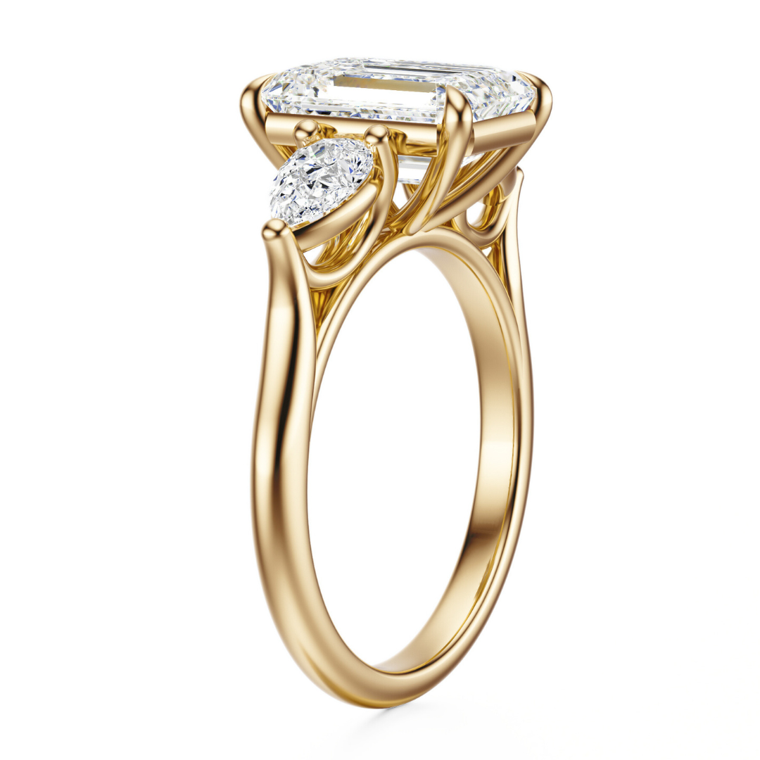 Emerald Cut 2.50 CT F VS2 Lab Grown Diamond Ring in Gold (IGI)