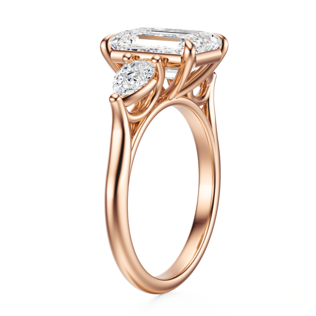 Emerald Cut 2.50 CT F VS2 Lab Grown Diamond Ring in Gold (IGI)