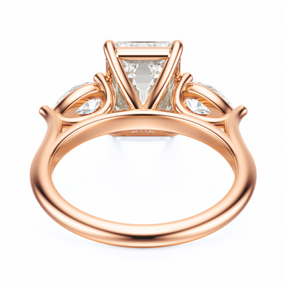 Emerald Cut 2.50 CT F VS2 Lab Grown Diamond Ring in Gold (IGI)