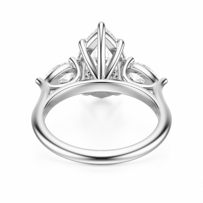 Pear Cut 2.50 CT F VS2 Lab Grown Diamond Ring in Gold (IGI)