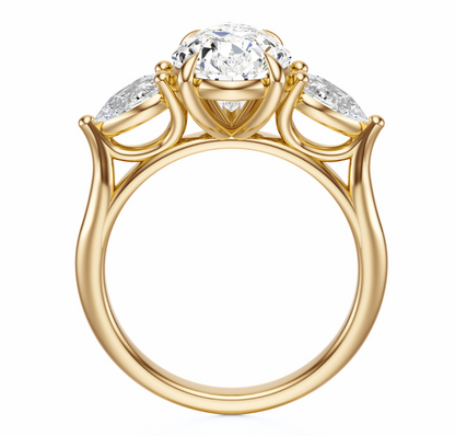 Pear Cut 2.50 CT F VS2 Lab Grown Diamond Ring in Gold (IGI)