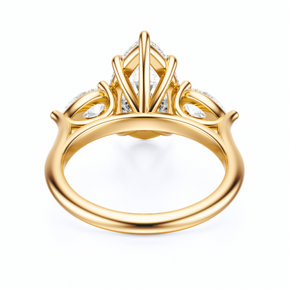 Pear Cut 2.50 CT F VS2 Lab Grown Diamond Ring in Gold (IGI)