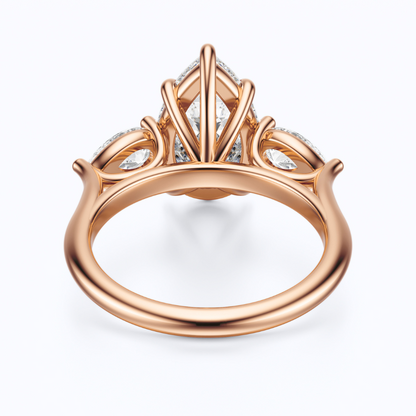 Pear Cut 2.50 CT F VS2 Lab Grown Diamond Ring in Gold (IGI)