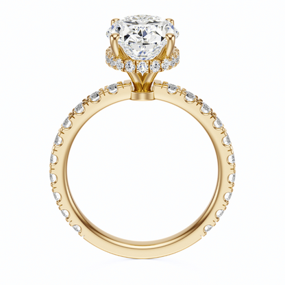 Oval Cut 2.80 CT F VS2 Lab Grown Diamond Ring in Gold (IGI)