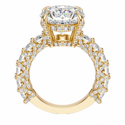 Round Cut 6.00 CT F VS2 Lab Grown Diamond Ring in Gold (IGI)