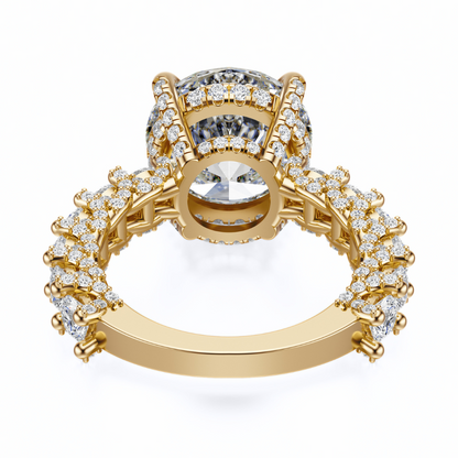 Round Cut 6.00 CT F VS2 Lab Grown Diamond Ring in Gold (IGI)