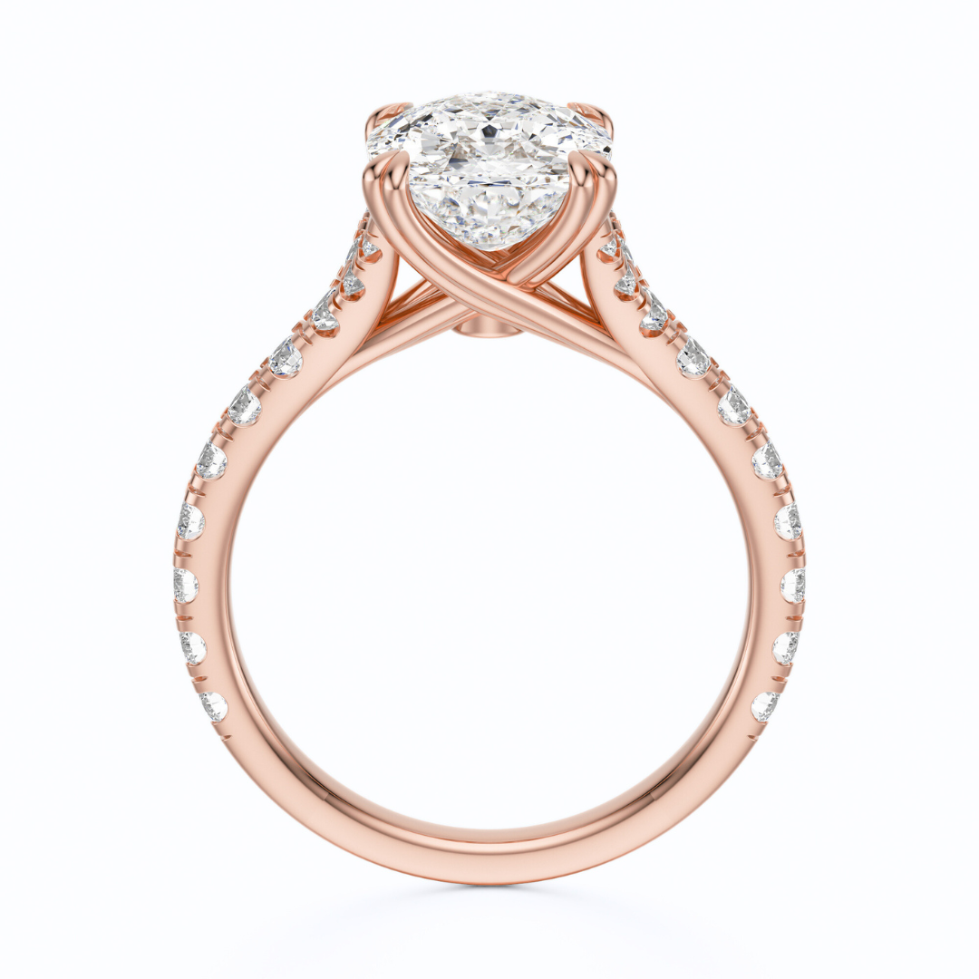 Cushion Cut 2.50 CT F VS2 Lab Grown Diamond Ring in Gold (IGI)
