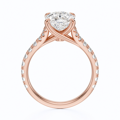 Cushion Cut 2.50 CT F VS2 Lab Grown Diamond Ring in Gold (IGI)