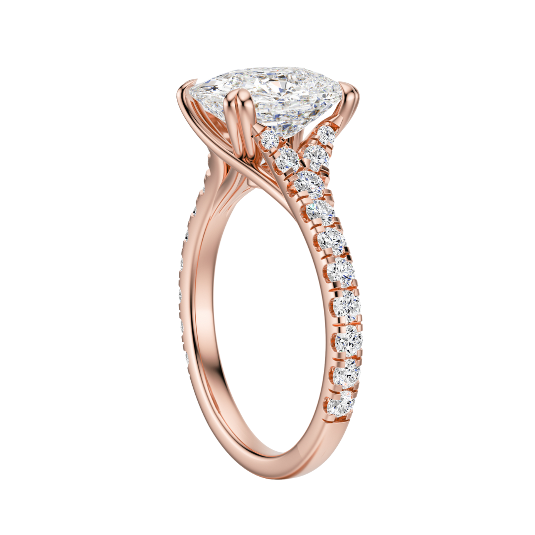 Cushion Cut 2.50 CT F VS2 Lab Grown Diamond Ring in Gold (IGI)