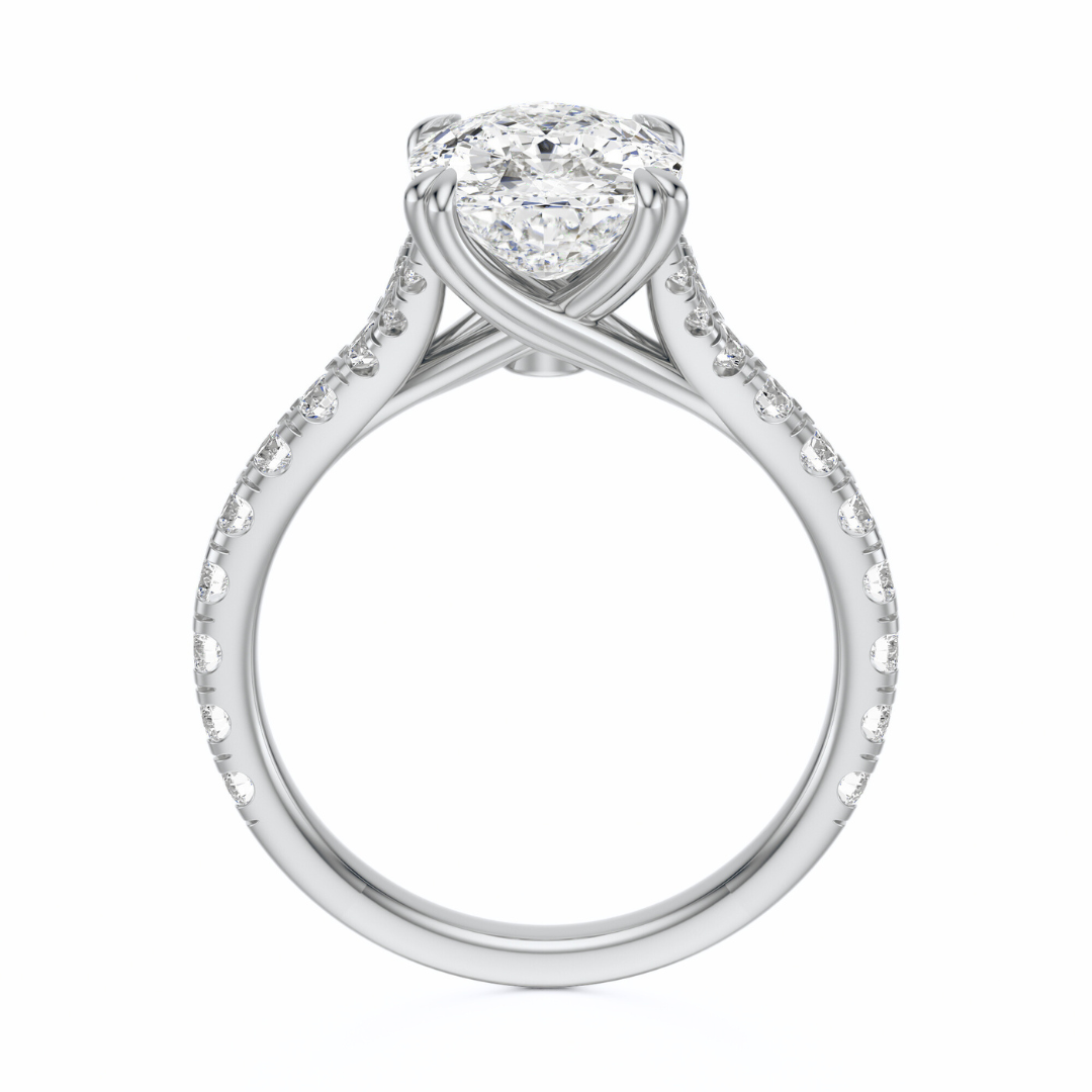 Cushion Cut 2.50 CT F VS2 Lab Grown Diamond Ring in Gold (IGI)