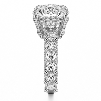 Round Cut 6.00 CT F VS2 Lab Grown Diamond Ring in Gold (IGI)