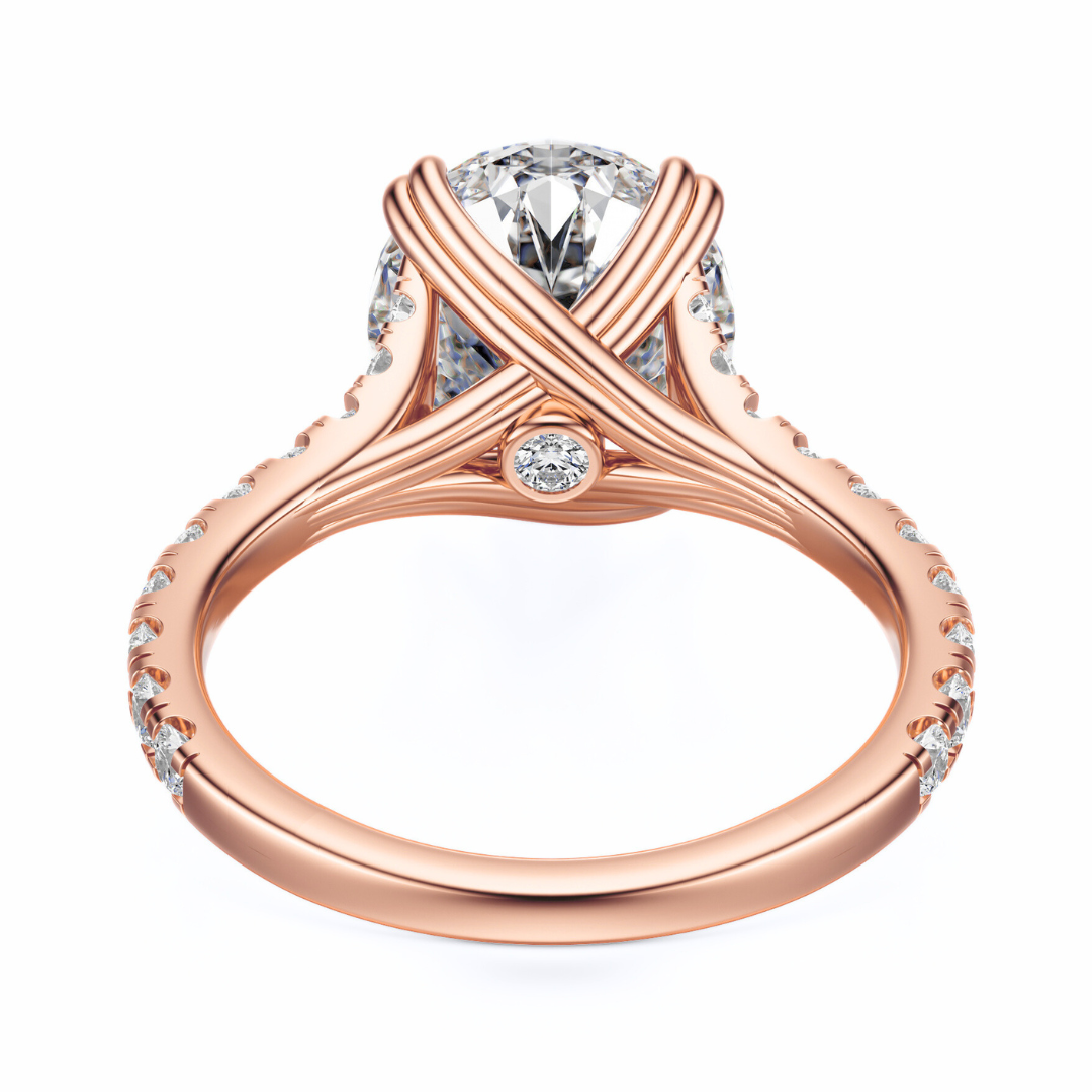 Oval Cut 2.50 CT F VS2 Lab Grown Diamond Ring in Gold (IGI)