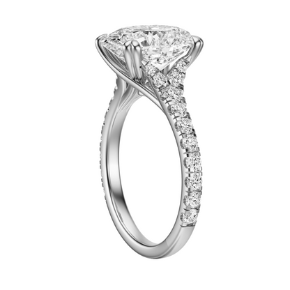 Oval Cut 2.50 CT F VS2 Lab Grown Diamond Ring in Gold (IGI)