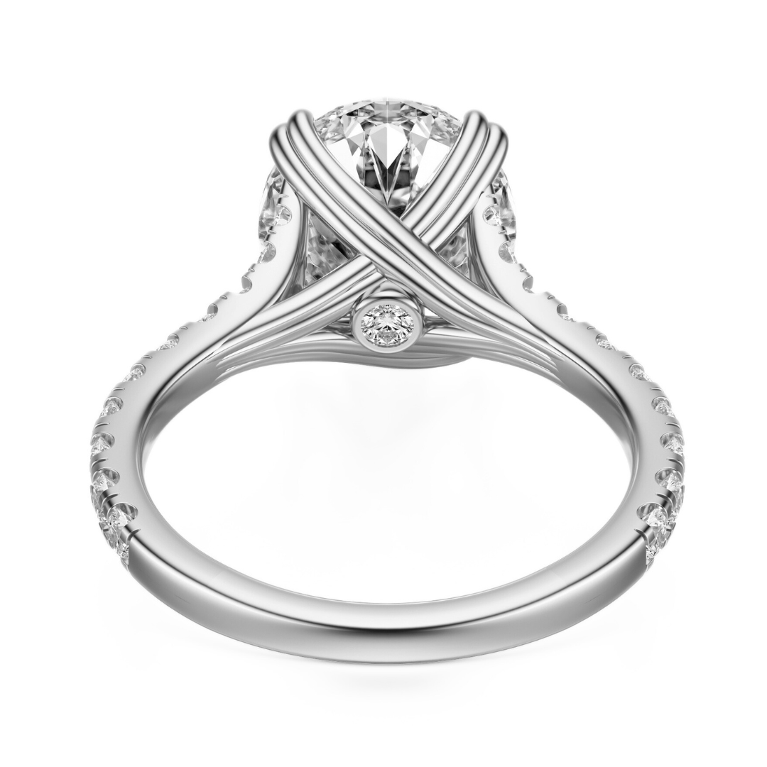 Oval Cut 2.50 CT F VS2 Lab Grown Diamond Ring in Gold (IGI)
