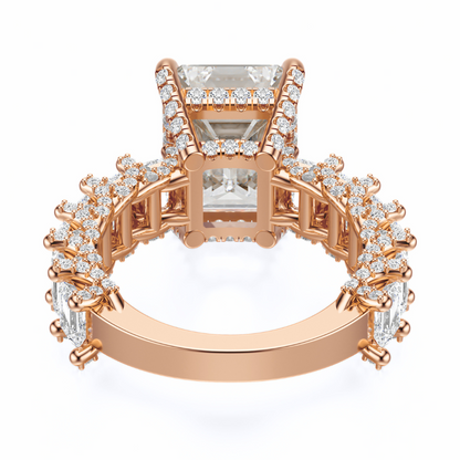 Emerald Cut 6.00 CT F VS2 Lab Grown Diamond Ring in Gold (IGI)