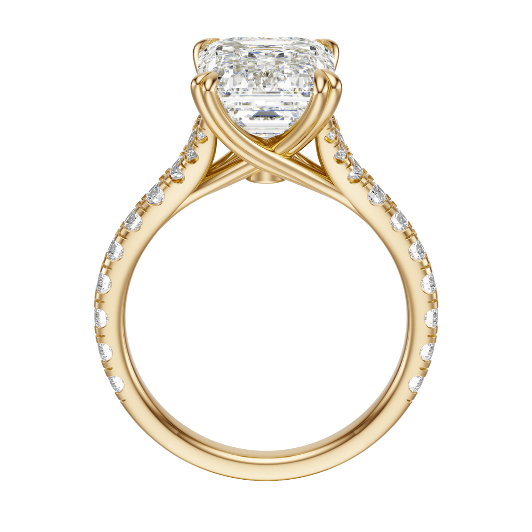 Emerald Cut 2.50 CT F VS2 Lab Grown Diamond Ring in Gold (IGI)
