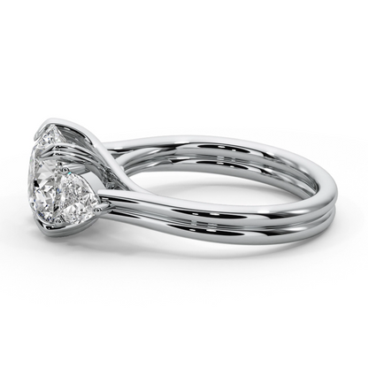 Round  Cut 3.00 CT F VS2 Lab Grown Diamond Ring in 14K Gold (IGI Certified)
