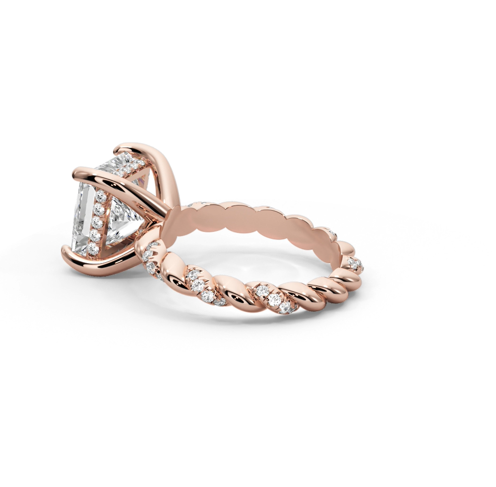Princess Cut 4.40 CT Lab Diamond Ring in 14K Gold | IGI Certified