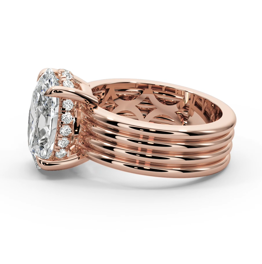 Oval Cut 3.30 CT F VS2 Lab Diamond Ring in 14K Gold  (IGI Certified)