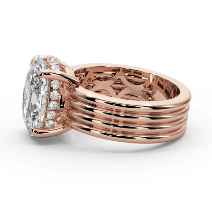 Oval Cut 3.30 CT F VS2 Lab Diamond Ring in 14K Gold  (IGI Certified)