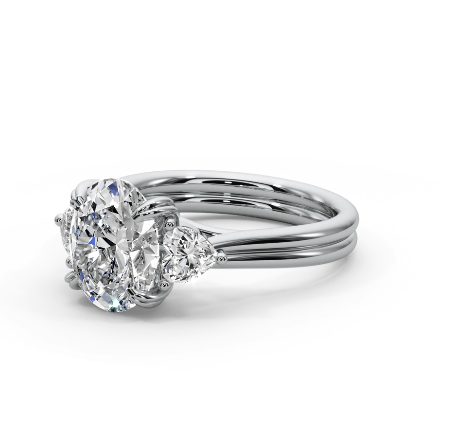 Oval Cut 3.00 CT F VS2 Lab Grown Diamond Ring in 14K Gold (IGI Certified)