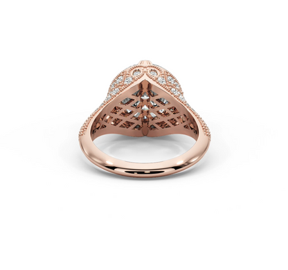 Round Cut 5.50 CT F VS2 Lab Diamond Ring in 14K Gold  (IGI Certified)