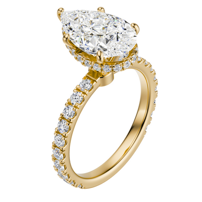 Pear Cut 2.80 CT F VS2 Lab Grown Diamond Ring in Gold (IGI)