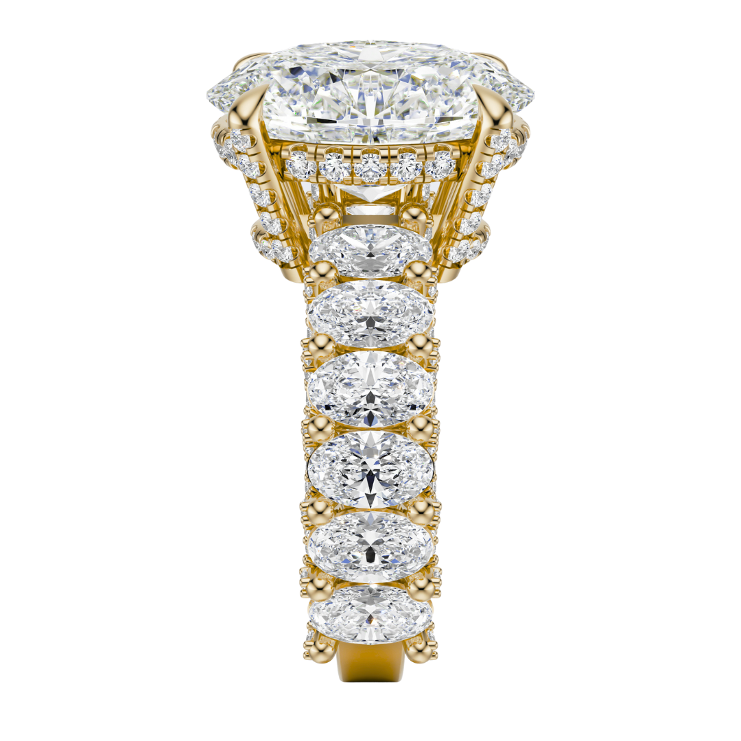 Oval Cut 6.00 CT F VS2 Lab Grown Diamond Ring in Gold (IGI)
