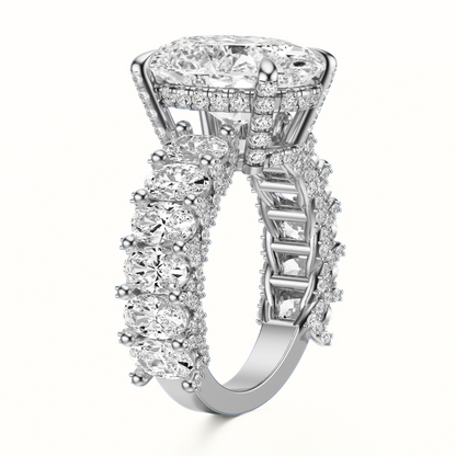 Oval Cut 6.00 CT F VS2 Lab Grown Diamond Ring in Gold (IGI)